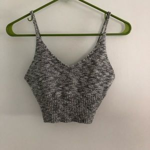 Grey knit crop top